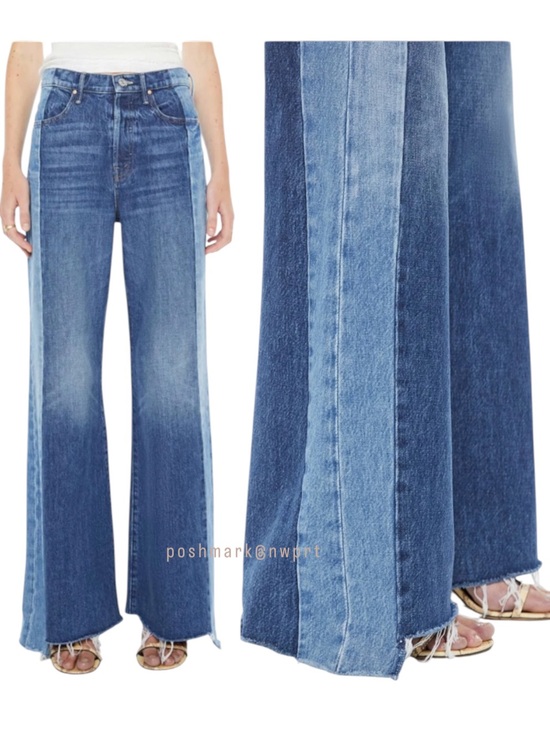 MOTHER Denim - MOTHER ✨ High Waisted Tux Sidestepper Flare Double Take Two Tone Colorblock 24